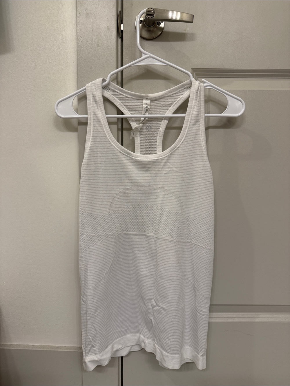 lululemon athletica White Ribbed Racerback Tank